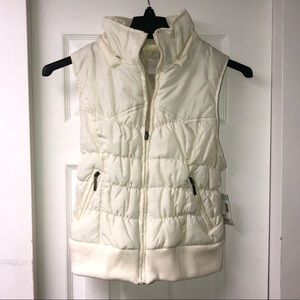 White puffer vest
